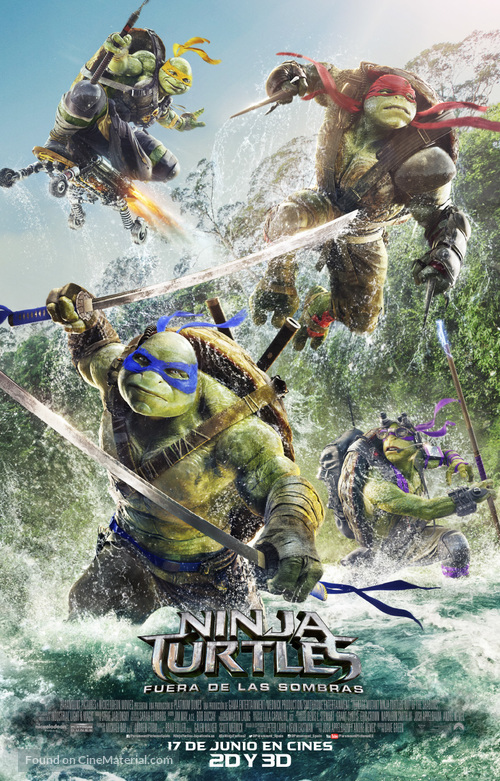 Teenage Mutant Ninja Turtles: Out of the Shadows - Spanish Movie Poster