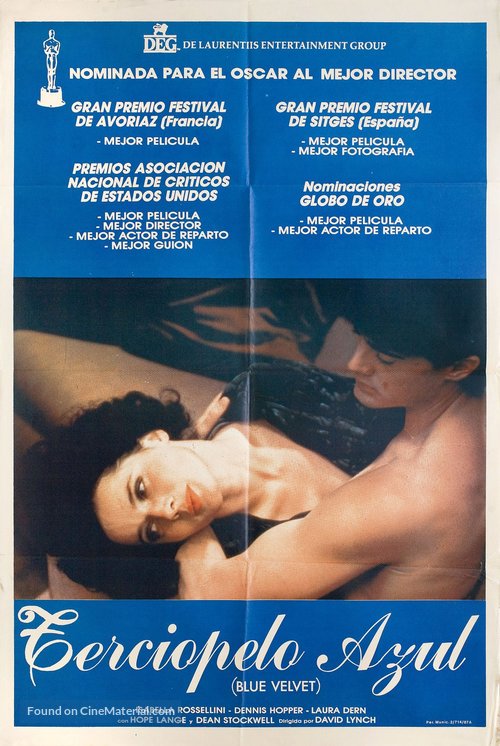 Blue Velvet - Argentinian Movie Poster