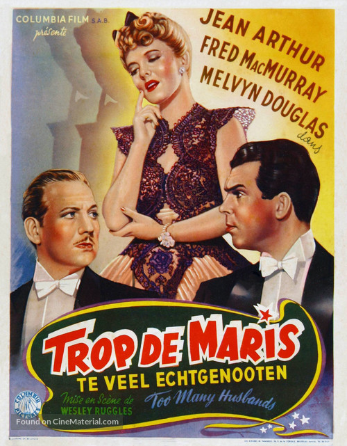 Too Many Husbands - Belgian Movie Poster