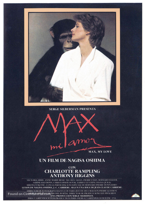 Max mon amour - Spanish Movie Poster