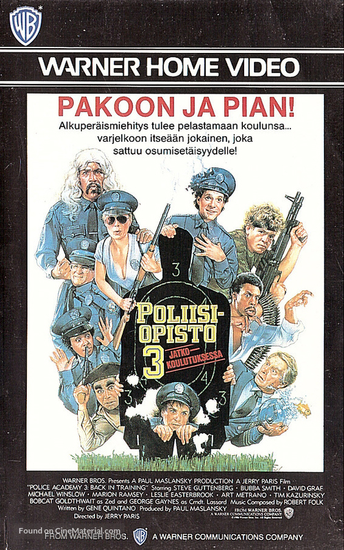 Police Academy 3: Back in Training - Finnish VHS movie cover
