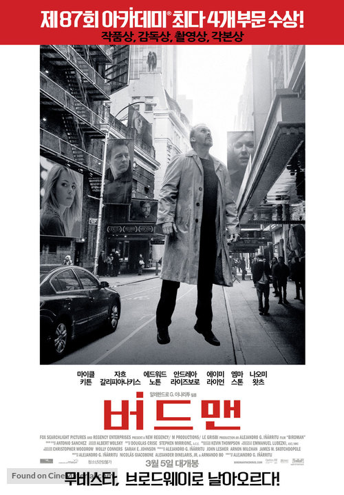 Birdman or (The Unexpected Virtue of Ignorance) - South Korean Movie Poster