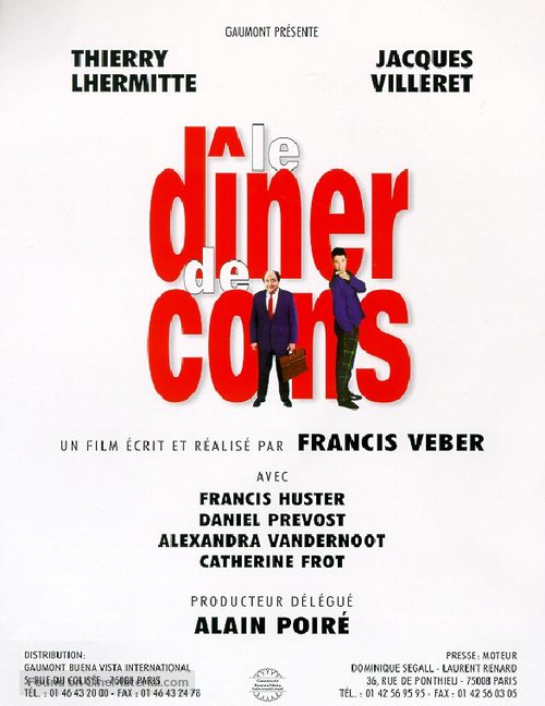 Le d&icirc;ner de cons - French Movie Poster