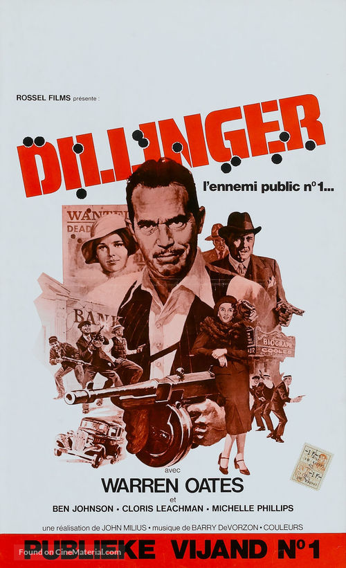 Dillinger (1973) Belgian movie poster