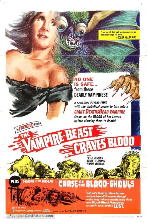 The Blood Beast Terror - Combo movie poster