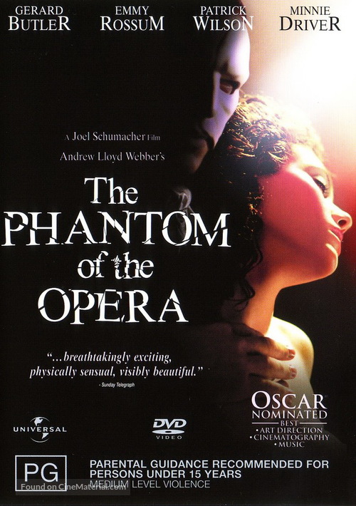 The Phantom Of The Opera - Australian DVD movie cover
