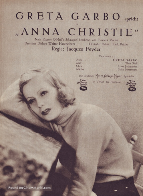 Anna Christie - German Movie Poster