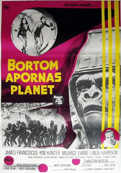 Beneath the Planet of the Apes - Swedish Movie Poster