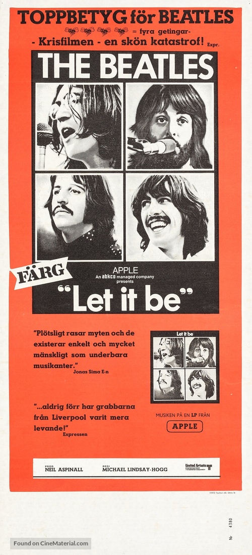 Let It Be - Swedish Movie Poster