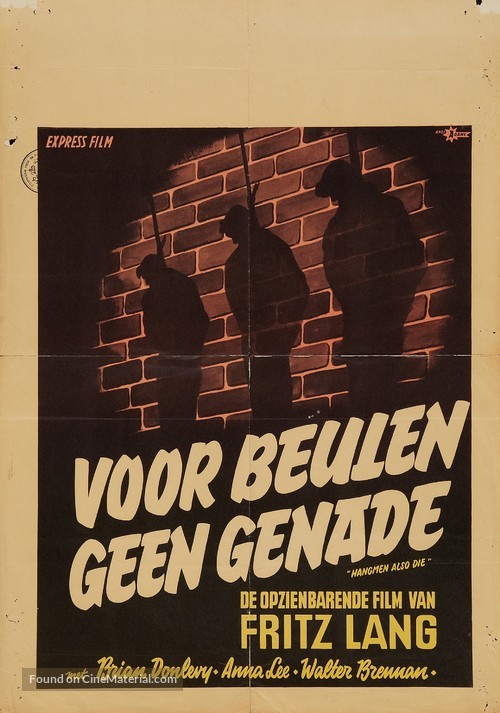 Hangmen Also Die! - Dutch Movie Poster