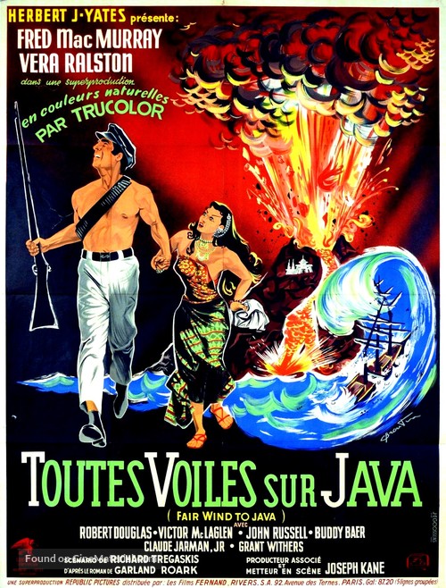 Fair Wind to Java - French Movie Poster