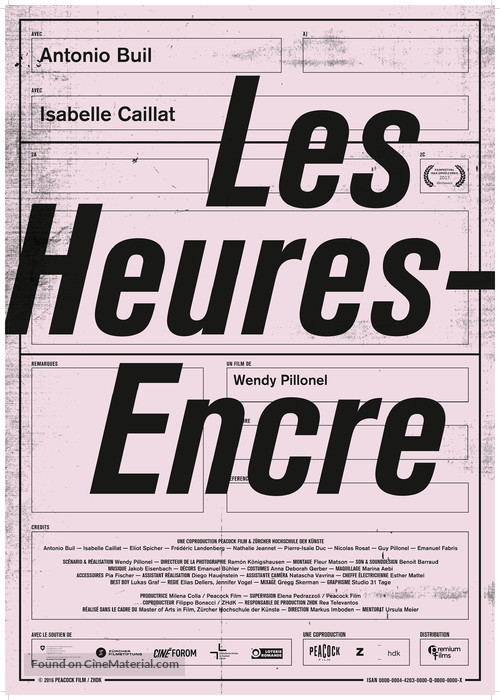 Les Heures-Encre - Swiss Movie Poster