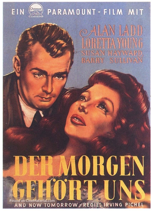 And Now Tomorrow - German Movie Poster