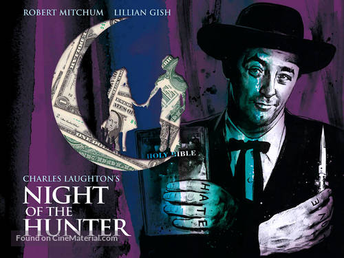 The Night of the Hunter - British Re-release movie poster