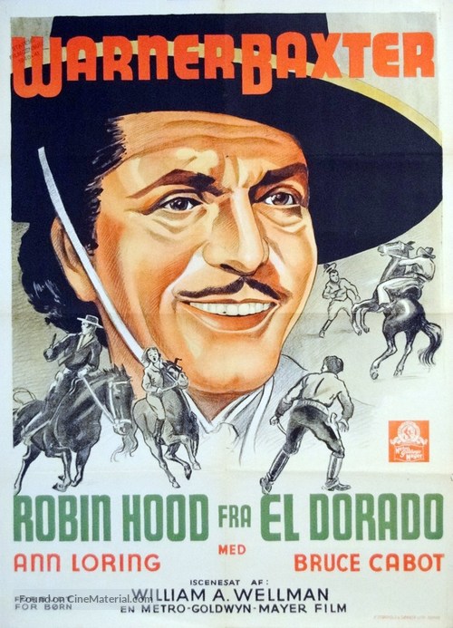 The Robin Hood of El Dorado - Danish Movie Poster