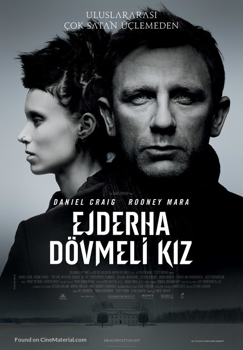 The Girl with the Dragon Tattoo - Turkish Movie Poster