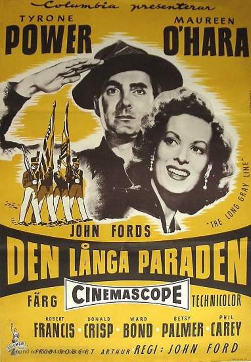 The Long Gray Line - Swedish Movie Poster