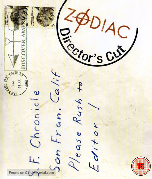 Zodiac - British Blu-Ray movie cover