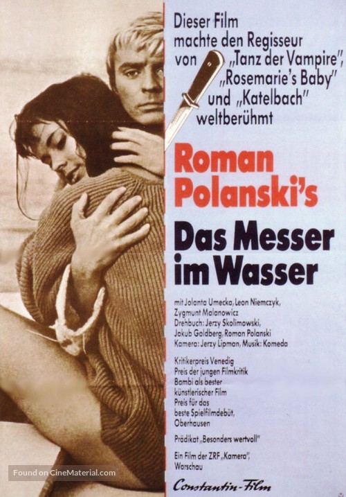 N&oacute;z w wodzie - German Movie Poster
