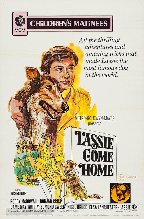 Lassie Come Home 1943 Re Release Movie Poster