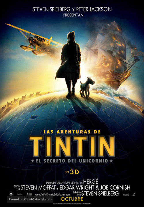 The Adventures of Tintin: The Secret of the Unicorn - Spanish Movie Poster