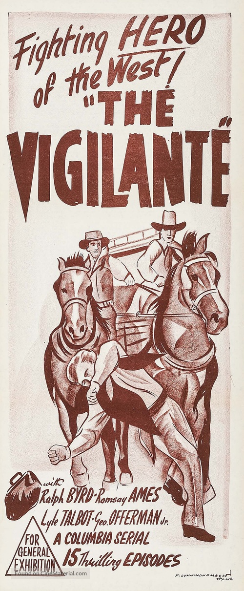 The Vigilante: Fighting Hero of the West - Australian Movie Poster