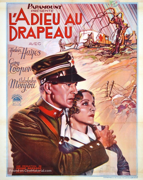 A Farewell to Arms - Belgian Movie Poster