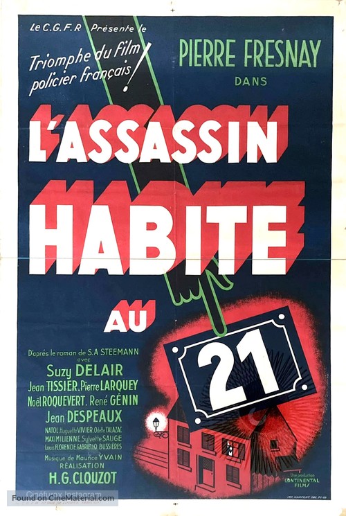 L&#039;assassin habite... au 21 - French Movie Poster