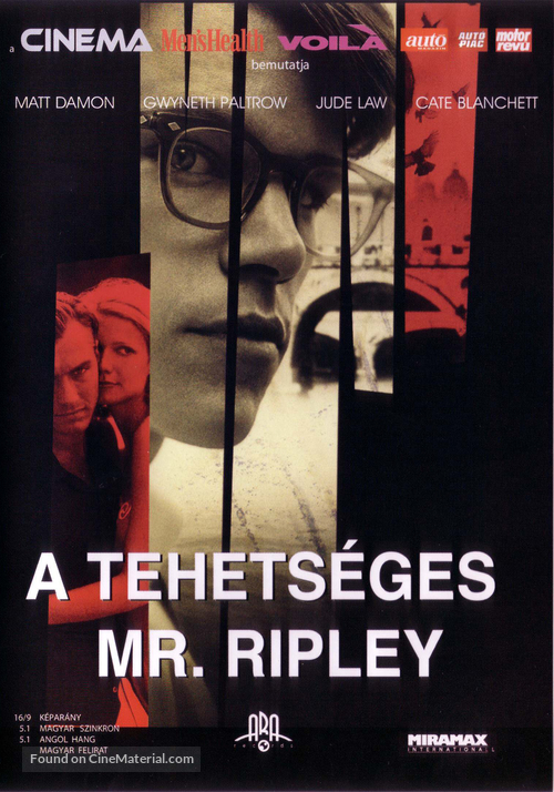 The Talented Mr. Ripley - Hungarian DVD movie cover