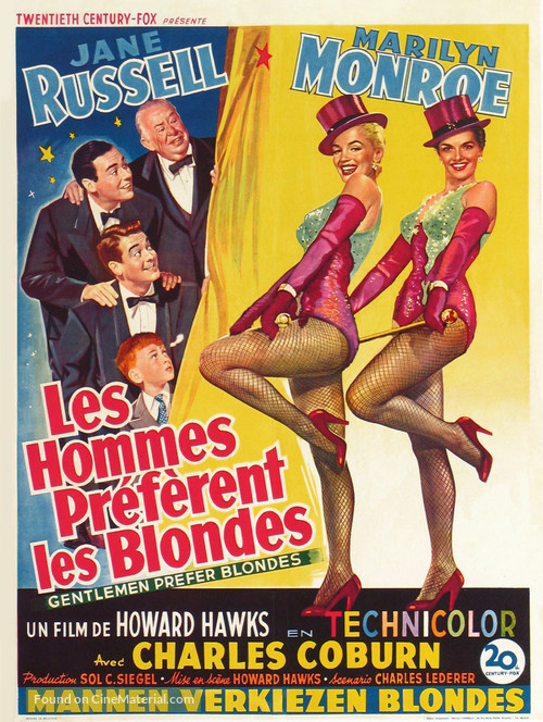 Gentlemen Prefer Blondes - Belgian Movie Poster