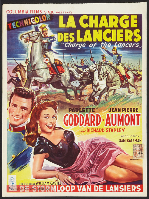 Charge of the Lancers - Belgian Movie Poster