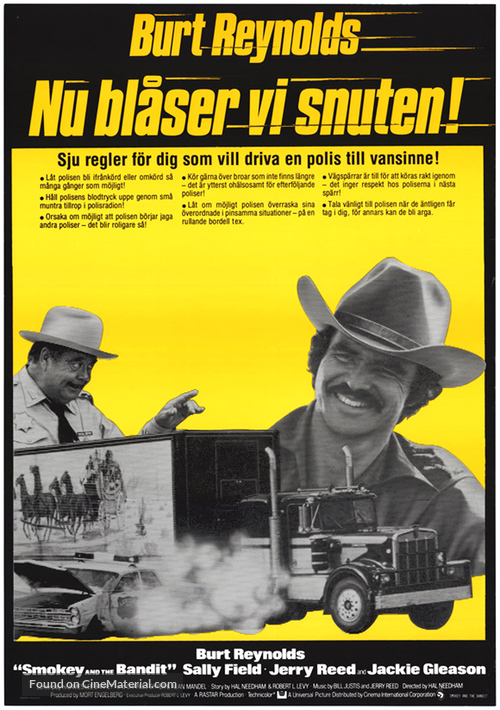 Smokey and the Bandit - Swedish Movie Poster