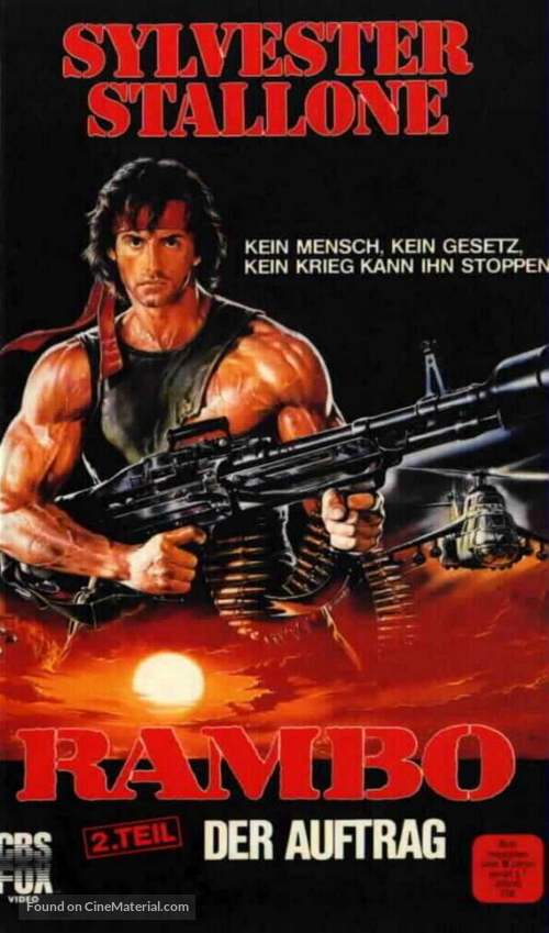 Rambo: First Blood Part II - German VHS movie cover