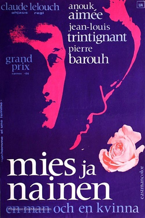 Un homme et une femme - Finnish Movie Poster