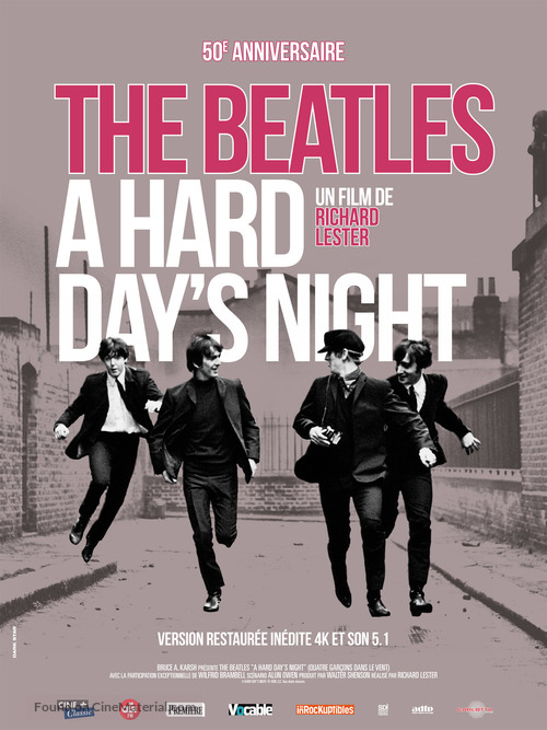 A Hard Day S Night 1964 French Movie Poster