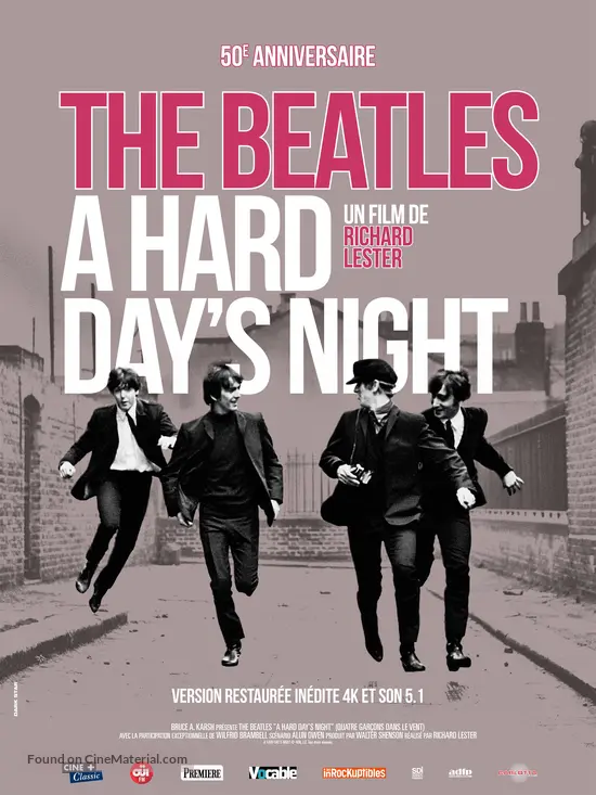 A Hard Day S Night 1964 French Movie Poster A Hard Day S Night 1964 French Movie Poster