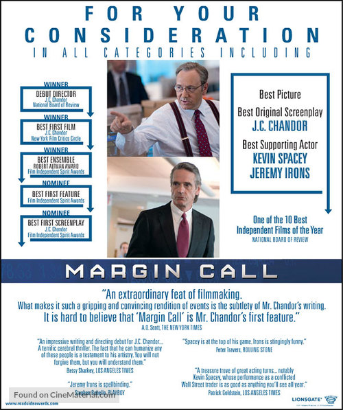 Margin Call - For your consideration movie poster