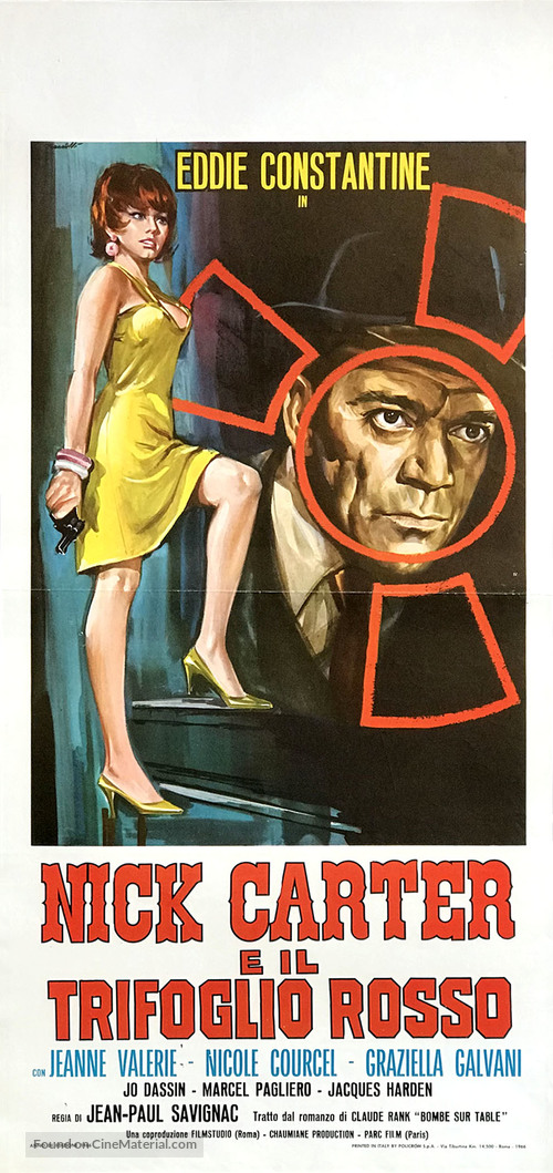 Nick Carter et le tr&egrave;fle rouge - Italian Movie Poster