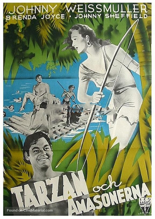 Tarzan and the Amazons - Swedish Movie Poster