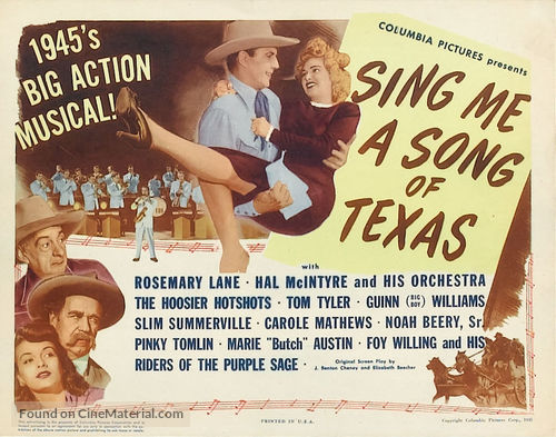 Sing Me a Song of Texas - Movie Poster