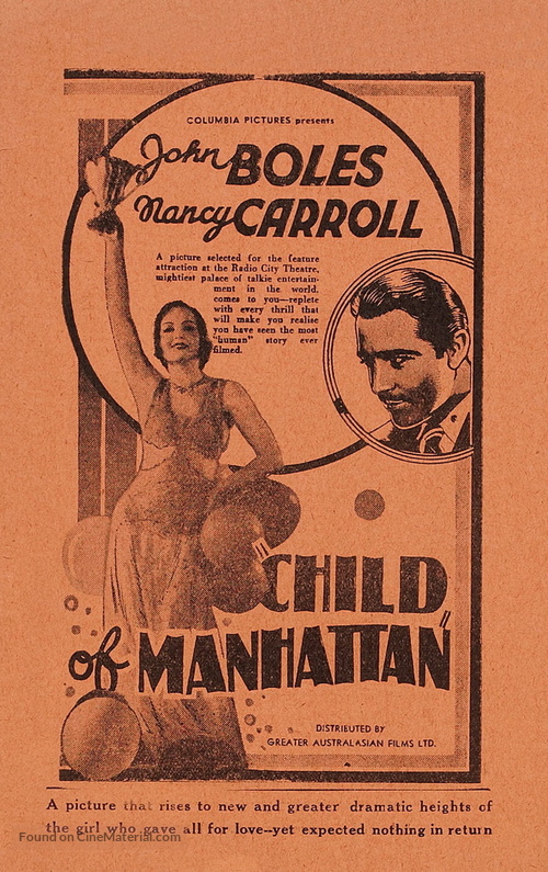 Child of Manhattan - Australian poster