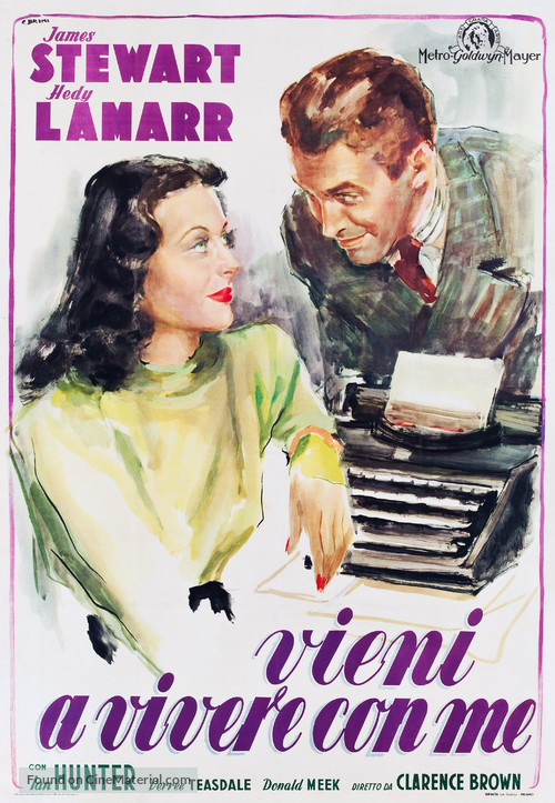 Come Live with Me - Italian Movie Poster