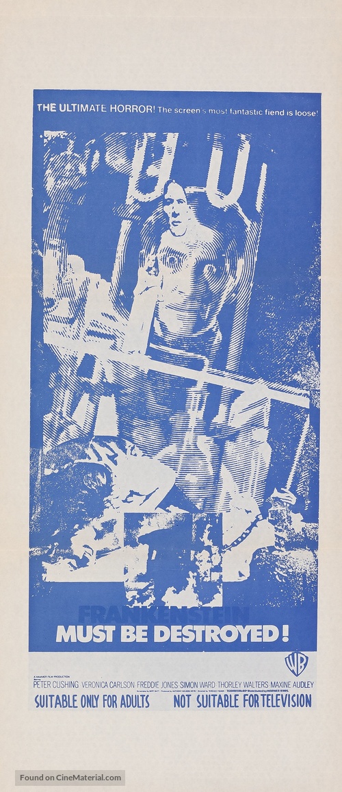 Frankenstein Must Be Destroyed - Australian Movie Poster