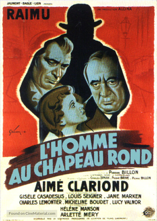 L&#039;homme au chapeau rond - French Movie Poster