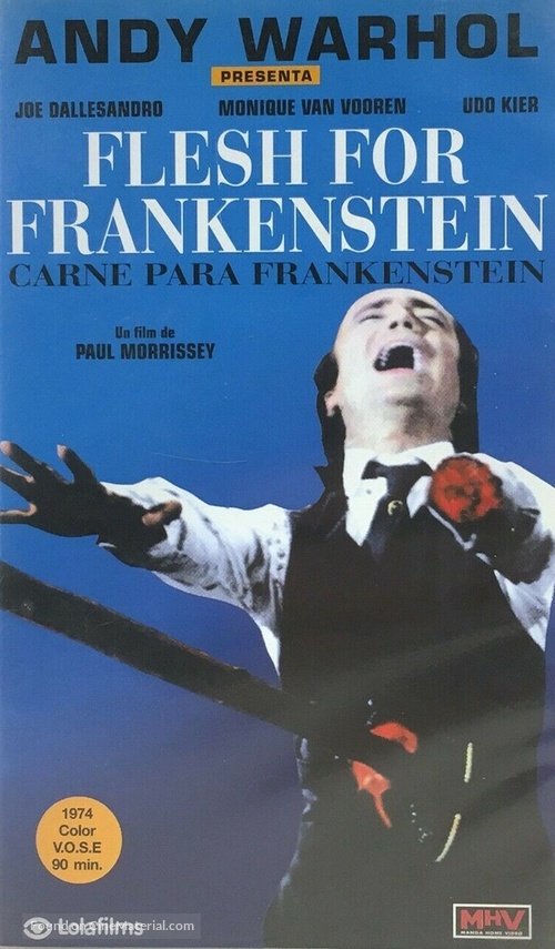 Flesh for Frankenstein - Spanish VHS movie cover