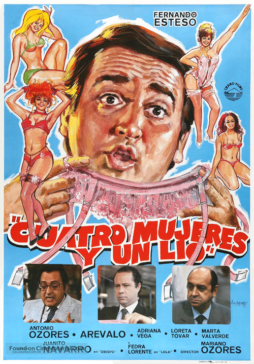 Cuatro mujeres y un l&iacute;o - Spanish Movie Poster