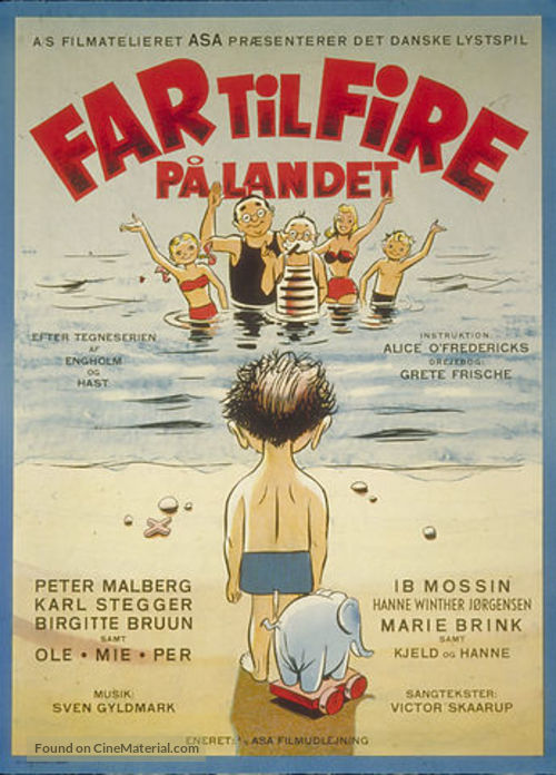 Far til fire p&aring; landet - Danish Movie Poster