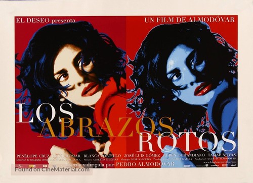 Los abrazos rotos - Spanish Movie Poster