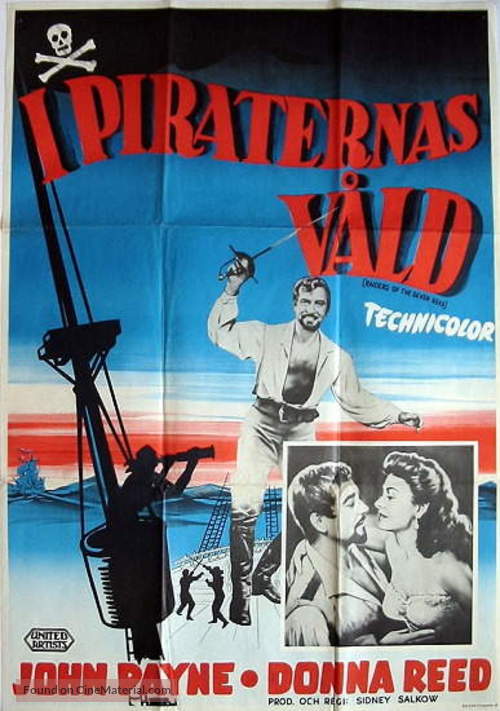 Raiders of the Seven Seas - Swedish Movie Poster