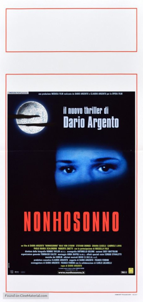 Non ho sonno - Italian Movie Poster